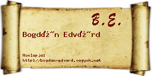 Bogdán Edvárd névjegykártya